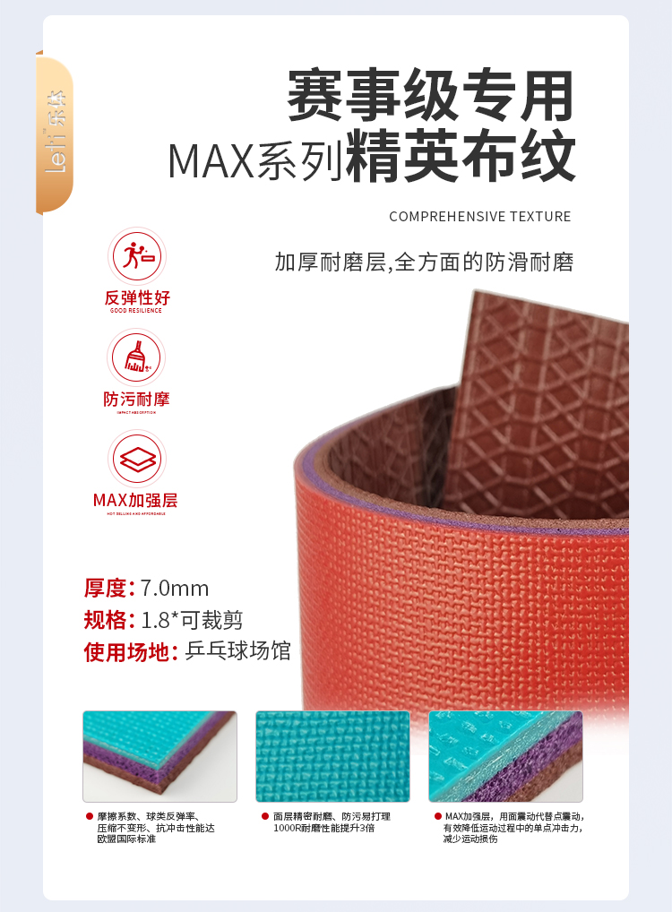 浩康乒乓球地胶垫室内专用运动地胶羽毛球地面胶pvc塑胶运动地板(图13)