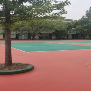 塑胶橡胶施工硅pu球场篮球场羽毛球场室内户外弹性场地面材料厂家