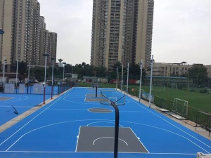 水性硅pu室外篮球场地面地胶材料新国标环保塑胶面层硅pu球场施工