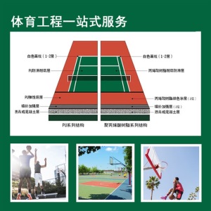 室内外施工网球场球场材料硅pu球场篮球场羽毛球地面塑胶地板全国