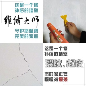 维修大师 墙面修补膏补墙膏自喷漆墙体裂缝钉眼补墙洞白色内墙乳胶漆防潮修复腻子粉膏