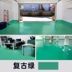 三青 水性地坪漆 耐磨地板漆非环氧树脂自流平水泥地面漆划线漆厂房室外室内家用环保耐候防水油漆 标准绿