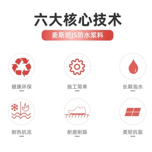 麦斯坦 JS防水涂料屋顶平房厨房卫生间堵漏胶外墙地下室水池鱼池补漏材料