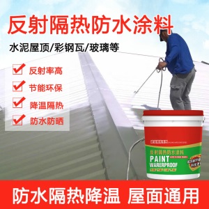 屋顶高反射隔热涂料楼顶防水降温彩钢瓦铁皮房顶环保外墙漆 白色 20Kg 18L以上