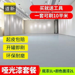 道新 水性环氧树脂地坪漆 室内室外水泥地家用地板漆自流平地面漆马路停车位划线漆刷底漆地平漆哑光 浅灰色