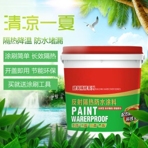 屋顶高反射隔热涂料楼顶防水降温彩钢瓦铁皮房顶环保外墙漆 白色 20Kg 18L以上
