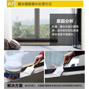 德邦仕 防水涂料透明防水胶 卫生间免砸砖 家用补漏 屋顶外墙防水材料