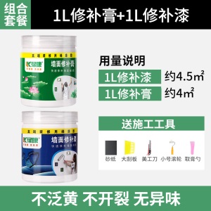 绿康 补墙膏补墙漆漆套装 墙壁修补膏刷墙腻子粉白色墙面修补翻新修复刷墙体补墙漆家用神器