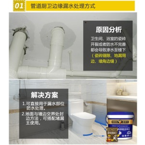 德邦仕 防水涂料透明防水胶 卫生间免砸砖 家用补漏 屋顶外墙防水材料