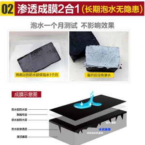 水性聚氨酯屋顶沥青漆防水涂料楼顶房顶防水补漏材料外墙裂缝漏水修堵王防水涂料胶1