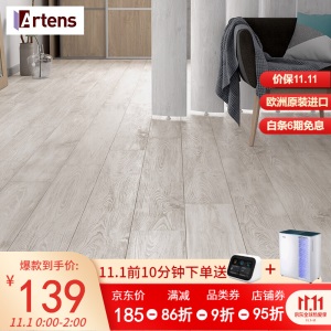 ARTENS德国原装进口强化复合木地板防潮耐磨欧标E1级环保地暖橡木色 12313334 裸板价