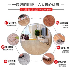 加厚耐磨地板革家用环保自粘地板贴水泥地面PVC塑胶贴纸【20㎡】办公室商用地胶防水地革卧室客厅地板胶 1021基础款