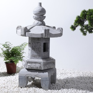 真石材青石灯笼日式仿古石雕庭院灯草坪景观装饰灯户外园林摆件石灯塔石头装饰摆件照明灯