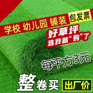 人造草皮工程围挡假草垫子绿色户外装饰幼儿园地毯假草坪，防火阻燃围挡专用50件起拍 2厘米春草
