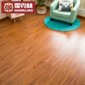 霍克林 强化复合实木地板 E0家用商用橡木纹瓷砖纹防水耐磨地热锁扣地板 厂价直销批发