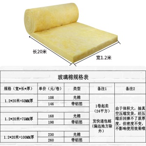 隔热棉保温棉隔热材料屋顶楼顶房顶吊顶隔热板室内防火神器耐高温 【玻璃丝隔热保温棉】5cm厚 光棉