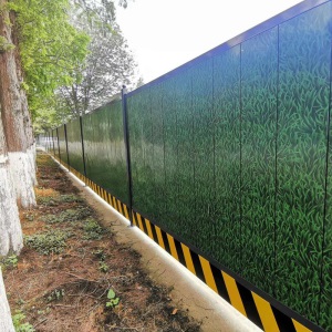 【小草彩钢围挡】工地施工围挡小草色彩钢瓦围挡市政建设工程挡板