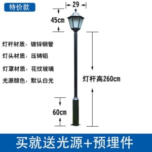 庭院灯头插地灯户外杆子灯杆装饰球场灯城市景观圆形公园灯园林灯
