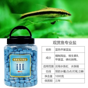俪鱼（LIYU）1000克桶装甲基蓝盐 多功能杀菌抑菌矿物海盐 球状盐