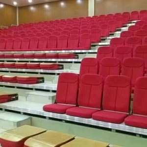 电动伸缩看台座椅 室内会议室礼堂折叠座椅 前置式软包座椅看台