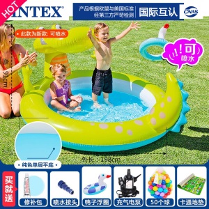 INTEX婴儿童充气游泳池家庭大号室外海洋球池沙池家用宝宝喷水戏水池