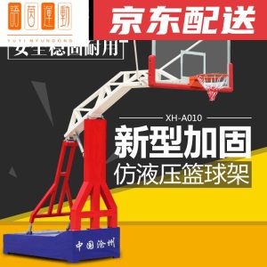 室外篮球架 可移动家用青少年训练标准仿液压独臂篮球架户外 新款加强款配红色