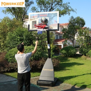 Powerkeep成人篮球架户外 可扣篮可升降可移动 儿童篮球框 家用室内室外 标准比赛高度投篮架子