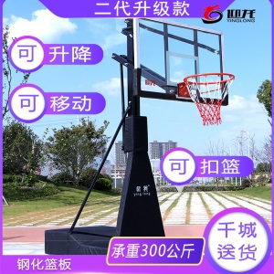 迎龙三代成人标准户外运动家用移动篮球架室外成年篮球框可升降