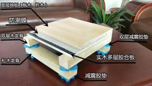 学校室内篮球场实木地板运动体育馆专用枫桦木22mm舞台羽毛球地板