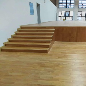 室内篮球馆体育运动木地板 枫木舞台实木地板弹性架空全国施工