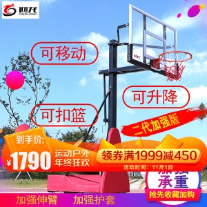 迎龙移动篮球架户外成人 室外可升降标准篮球架子家用篮球框青少年 室内