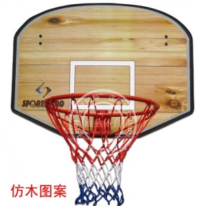 篮球架挂壁式篮球板标准篮框家用室内外儿童篮板家居装饰篮筐篮球筐 80320A木纹图案(室内使用)