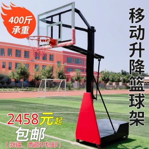 篮球架成人标准户外移动蓝球架可伸缩家用学校训练篮球架子篮球框小箱篮架 带轮带护板1.2M篮板