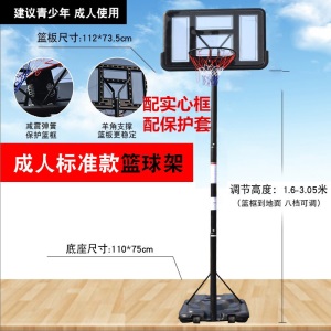 成人标准篮球架青少年可升降移动篮球框户外家用儿童幼儿园篮球架