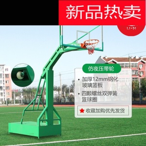 篮球架户外标准学校单位训练比赛可扣篮成人平箱可移动室外篮球框 4孔10MM厚耐冲击力篮板(孔距19*9