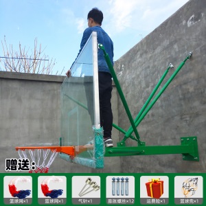 式篮球架标准篮球板钢化玻璃家用室内外篮板挂墙式篮球框户外