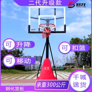 迎龙三代成人标准户外运动家用移动篮球架室外成年篮球框可升降
