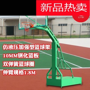 篮球架户外标准学校单位训练比赛可扣篮成人平箱可移动室外篮球框 4孔10MM厚耐冲击力篮板(孔距19*9