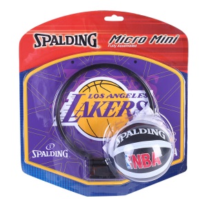 斯伯丁SPALDING篮框NBA湖人队徽迷你挂壁小篮板77-628Y 送minii小球
