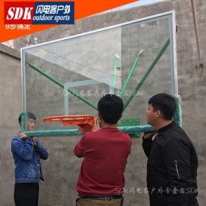 式篮球架标准篮球板钢化玻璃家用室内外篮板挂墙式篮球框户外