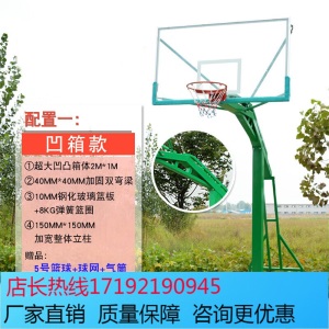移动篮球架户外成人学校家用训练比赛标准室外可升降落地式篮球架 蓝色