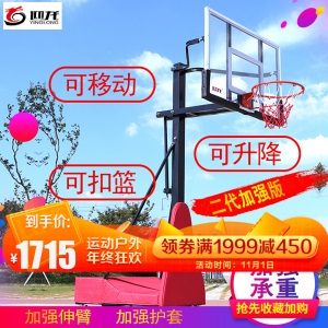迎龙移动篮球架户外成人 室外可升降标准篮球架子家用篮球框青少年 室内