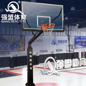 强盟 标准比赛地埋篮球架 成人学校加厚篮球架子 单支