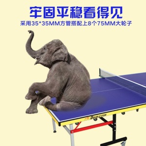 双鱼 DOUBLE FISH 乒乓球桌室内家用可移动可折叠带轮乒乓球台 218E