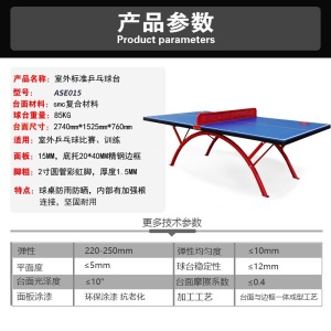 安速尔(Anxuer) 乒乓球桌室外乒乓球台户外标准乒乓球家用室内乒乓球桌可折叠移动乒乓球台钢板