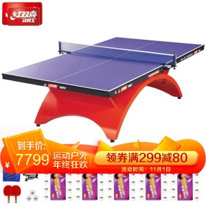 红双喜（DHS）乒乓球台家用室内训练乒乓球桌 折叠乒乓球案子 T3000
