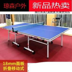 乒乓球桌室外 乒乓球桌家用可折叠移动室内标准乒乓球台训练兵乓球桌彩虹型