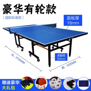 中班家用可折叠乒乓球台标准球台中号乒乓球桌室内移动带轮乒乓球案子