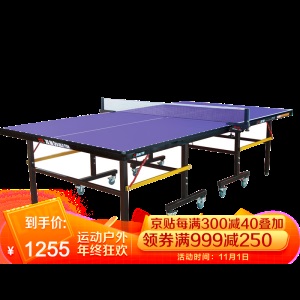 双鱼（DOUBLE FISH）标准室内乒乓球桌 折叠训练比赛乒乓球台