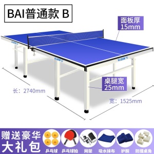 运动神 乒乓球台乒乓球桌 折叠移动式标准室内家用乒乓球桌 BAI